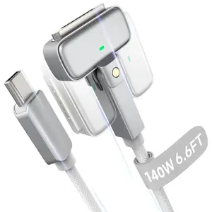Hugener 140W USB-C to MagSafe 3 cable with rotating connector and LED indicator