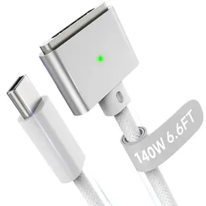 Hugener budget-friendly 140W USB-C to MagSafe 3 cable in white