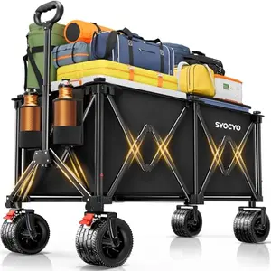 SYOCYO folding wagon with large capacity and all-terrain wheels