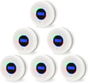 KLTsenaife 10-year battery smoke and carbon monoxide detector 6-pack with digital display
