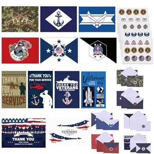 HOMIEE 120 pack patriotic greeting cards with envelopes and stickers