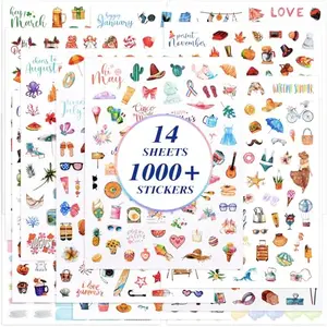 BESARME planner stickers with glitter film, over 1000 stickers for seasonal and holiday decorating