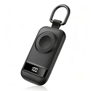 CONVOLTYAI portable Apple Watch charger with digital battery display and keychain