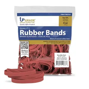 Bag of red Upgrade Office Supply rubber bands size #64
