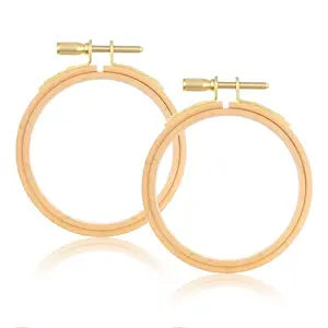 Gtziqa 3-inch beech wood embroidery hoops, 2-pack for detailed stitching