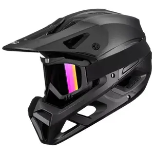 ILM HT58 full face mountain bike helmet matte black with goggles - complete protection for trail riders