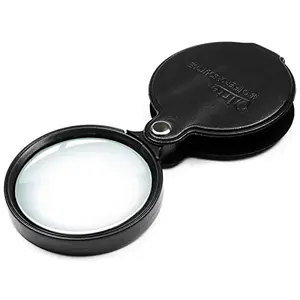 Qirte 10X pocket magnifier with leather sheath