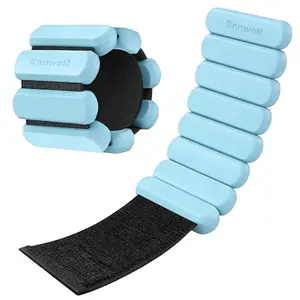 Rnnwolf blue silicone wrist weights with detachable blocks