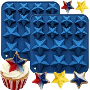 ZINDIACINE blue silicone star mold with small and large cavities