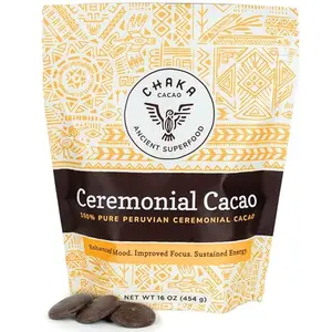 ChakaCacao ceremonial cacao discs in packaging