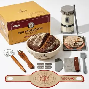 CULINATURE sourdough starter kit with mahogany tools and 39oz jar
