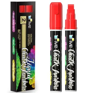 TFIVE 2-pack red jumbo chalk markers for American flag designs