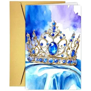 Large quinceanera card with gold envelope