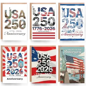 Six premium 250th anniversary greeting cards with patriotic artwork
