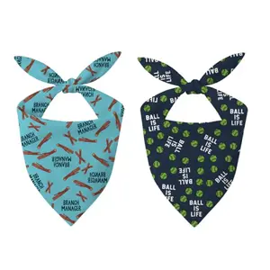 Branch Manager and Ball is Life funny dog bandana set
