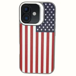 YKI Reocase American flag iPhone 16 case with stand