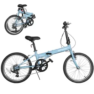 Max4out blue folding bike with magnetic lock