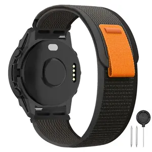 Nylon hook and loop band for Garmin Forerunner 965 watch