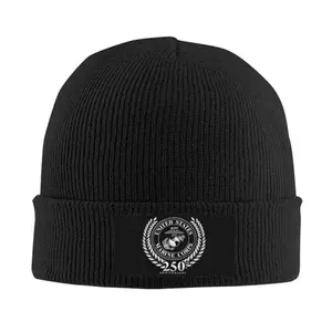 Black Marine Corps themed 250th anniversary winter beanie