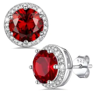 Bestyle garnet earrings on woman