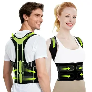 Posture Corrector for Women and Men, Invisible Full Back Support Brace with Enhanced Breathable Mesh, black