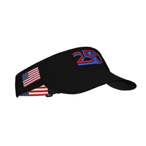 Navy blue visor with USA anniversary logo and American flag accents