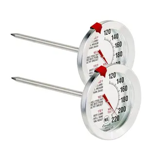 Escali AH1 two-pack silver analog meat thermometers with large dials