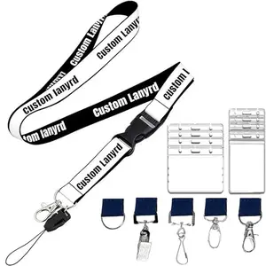 Large bulk custom lanyards with double-sided printing and detachable buckle