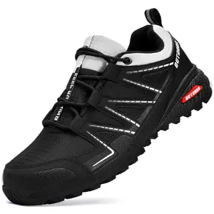 KEFUWU black-white trail running shoes with non-slip sole