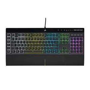 Corsair K55 RGB PRO full-size membrane gaming keyboard with detachable palm rest and RGB lighting