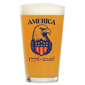 POURWARE INKED commemorative American flag pint glass