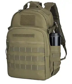 Miramrax 30L Tactical Backpack with Holster in Green, showing dedicated holster compartment