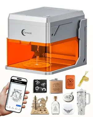 Carverall A1 Pro 5W laser engraver with camera and enclosure for DIY flag projects