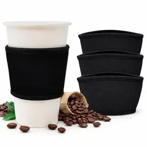 TahoeBay black reusable neoprene coffee sleeves