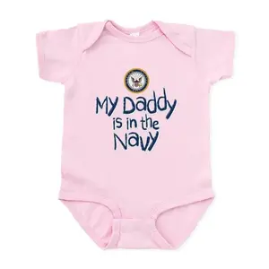 Infant bodysuit with 'My Daddy is in The Navy' print