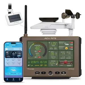 AcuRite Optimus weather station with compact Wi-Fi display and solar power pack