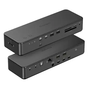 Kensington Thunderbolt 5 Dock in black with SSD slot exposed