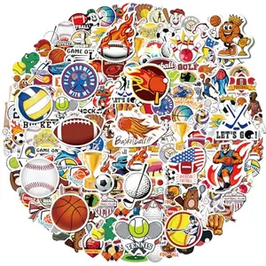 300 piece vinyl sports stickers with 12 sport types including bowling, hockey, badminton