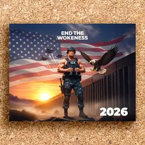 EndTheWokeness Trump Border Control 2026 Patriotic Wall Calendar with glossy pages