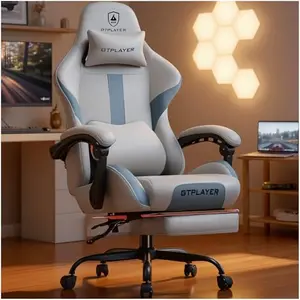 GTPLAYER mist-blue gaming chair with fabric and pocket spring cushion