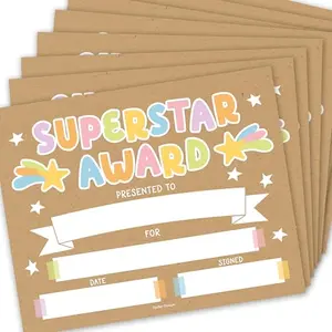 Brown-toned superstar themed certificate of achievement by Hadley Designs