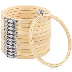 Wooden embroidery hoops pack of 12, 5-inch size for crafting stars and stripes ornaments