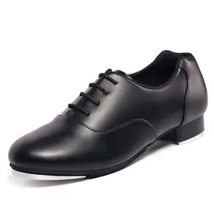 Linodes soft upper lace-up tap shoes for boys and girls
