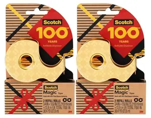 Limited edition gold Scotch tape dispensers with plant-based adhesive tape rolls