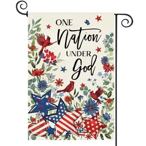 Baccessor One Nation Under God Patriotic Garden Flag Cardinal Design