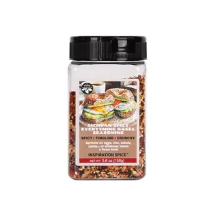 Sichuan Everything Bagel Seasoning jar with red label and chili peppers