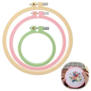 Quilax plastic embroidery hoops in three sizes and colors, beginner-friendly for patriotic crafts