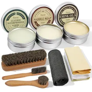 Nuroon leather care kit with saddle soap and mink oil