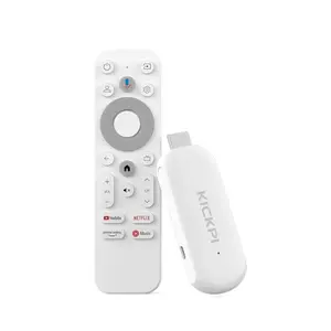 KICKPI KP2 Android TV stick white with remote, 4K streaming device with Chromecast built-in