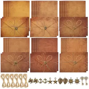 Gegraterwa vintage stationery set with kraft paper, envelopes, and twine